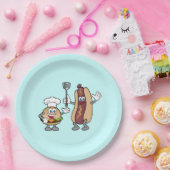 チーズバーガーおよびホットドッグのパーティーのプレートの調理師 ペーパープレート (パーティー)