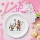 チーズバーガーおよびホットドッグのパーティーのプレートの調理師 ペーパープレート (パーティー)