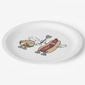 チーズバーガーおよびホットドッグのパーティーのプレートの調理師 ペーパープレート (アングル)