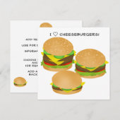チーズバーガーが大好き 招待状 (正面/裏面)