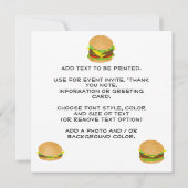 チーズバーガーが大好き 招待状 (裏面)