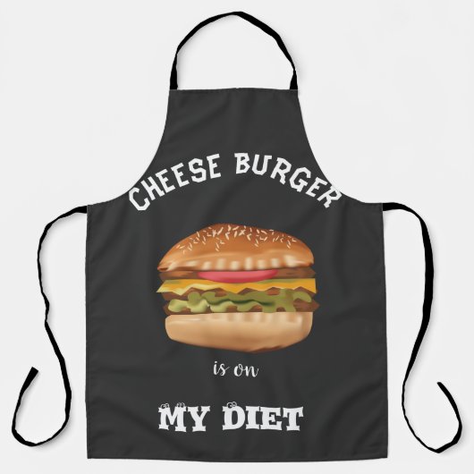 チーズバーガーが私のダイエット エプロン (正面)