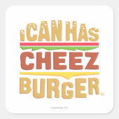 チーズバーガーが食べられる スクエアシール (正面)