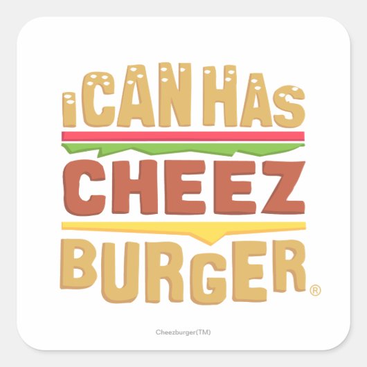 チーズバーガーが食べられる スクエアシール (正面)