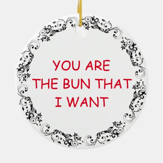 チーズバーガーとフフランスのリー気のあるそぶりをしたズ セラミックオーナメント (裏面)