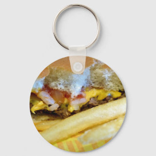 チーズバーガーとフライドポテト キーホルダー
