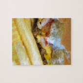 チーズバーガーとフライドポテト ジグソーパズル (横)