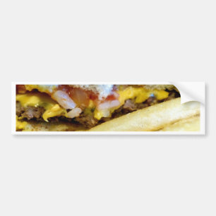 チーズバーガーとフライドポテト バンパーステッカー