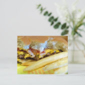 チーズバーガーとフライドポテト ポストカード (スタンド正面)