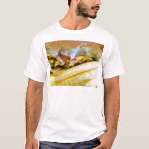 チーズバーガーとフライドポテト Tシャツ