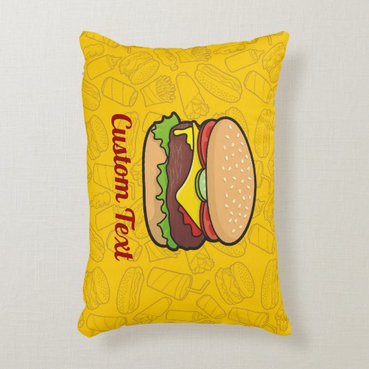 チーズバーガーのアクセント枕 アクセントクッション (正面(垂直))