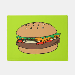 チーズバーガーのカスタムの玄関マット ドアマット