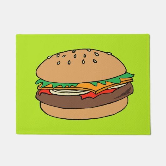 チーズバーガーのカスタムの玄関マット ドアマット (正面)