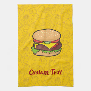 チーズバーガーのキッチンタオル キッチンタオル