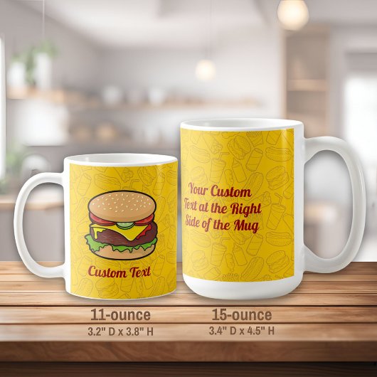 チーズバーガーのコーヒーマグ コーヒーマグカップ