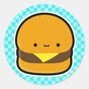 チーズバーガーのシール ラウンドシール