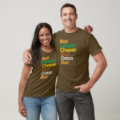 チーズバーガーのタイポグラフィック解剖学Tシャツ Tシャツ (ユニセックス)