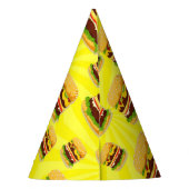 チーズバーガーのハンバーガーのカスタムなパーティーの帽子 パーティーハット (裏面)