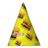 チーズバーガーのハンバーガーのカスタムなパーティーの帽子 パーティーハット (右)