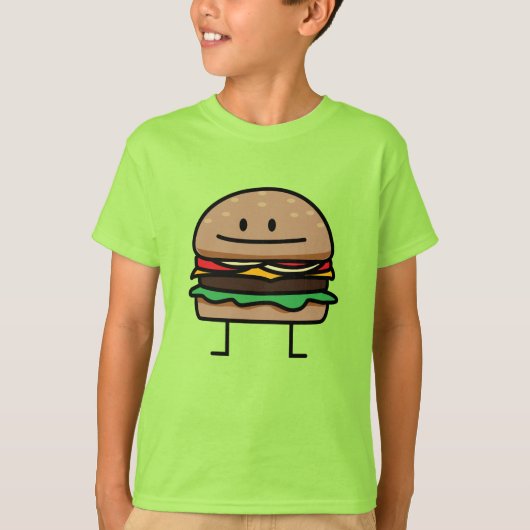 チーズバーガーのハンバーガーの挽き肉のビーフのチーズパン Tシャツ (正面)