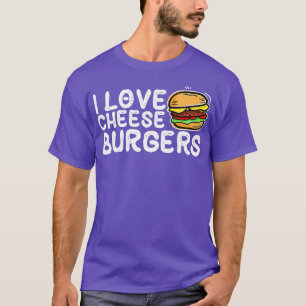 チーズバーガーのハンバーガー女性とチーズブが大好き Tシャツ