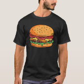 チーズバーガーのファストフードバーガー愛好家 Tシャツ (正面)