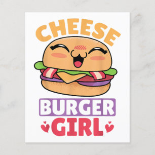 チーズバーガーの女の子、ハンバーガーの女性とチーズブルージュ