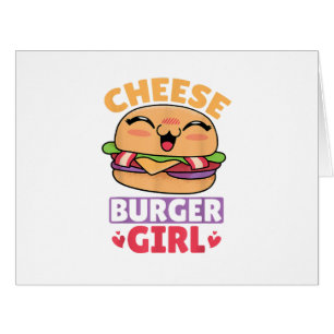 チーズバーガーの女の子、ハンバーガーの女性とチーズブルージュ