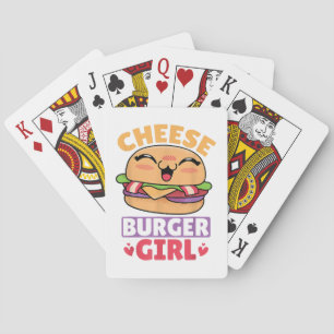 チーズバーガーの女の子、ハンバーガーの女性とチーズブルージュ トランプ
