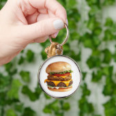 チーズバーガーの水彩スケッチ キーホルダー (手)