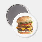 チーズバーガーの水彩スケッチ マグネット (正面/裏面)