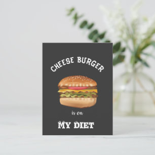 チーズバーガーは私のダイエットカード ポストカード