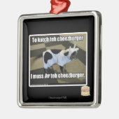 チーズバーガーをかき混ぜる メタルオーナメント (左)