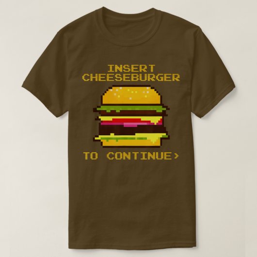 チーズバーガーを挿入してフードチーズバーガーを続ける Tシャツ (デザイン正面)