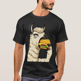 チーズバーガーを食べるラマの友達 Tシャツ