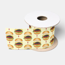 チーズバーガーチーズバーガーBBQバーベキュークックアウト サテンリボン