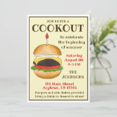 チーズバーガーチーズバーガーBBQバーベキュークックアウト 招待状 (スタンド正面)