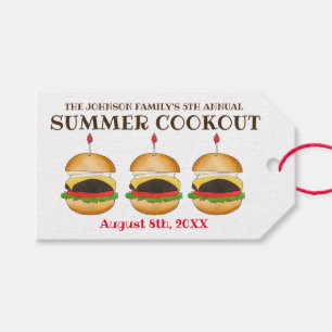 チーズバーガーハンバーガーバーガーピクニックバーベキューBBQ ギフトタグ
