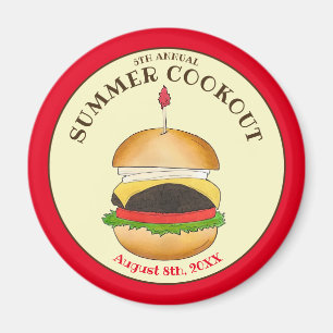 チーズバーガーハンバーガーバーガーピクニックバーベキューBBQ マグネット