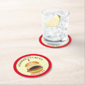 チーズバーガーハンバーガーバーガーピクニックバーベキューBBQ ラウンドペーパーコースター (インサイチュ)