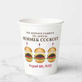 チーズバーガーハンバーガーバーガーピクニックバーベキューBBQ 紙コップ
