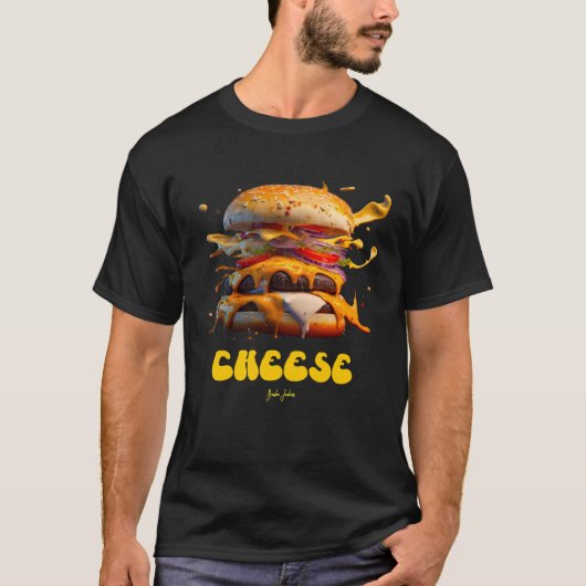 チーズバーガーパティ肉パン Tシャツ (正面)