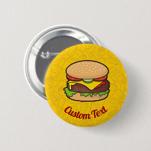 チーズバーガーピンバックボタン 缶バッジ