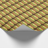 チーズバーガーファストフードをテーマにした包装紙 ラッピングペーパー (角)