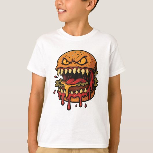チーズバーガーモンスター キッズTシャツ Tシャツ (正面)