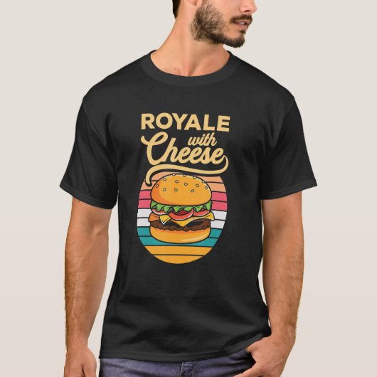 チーズバーガーロイヤルチーズバーガーハンバーガー Tシャツ (正面)
