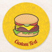 チーズバーガー丸紙コースター ラウンドペーパーコースター (正面)