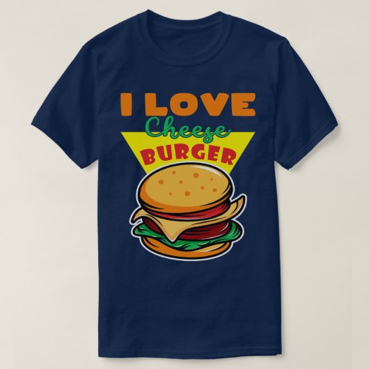 チーズバーガー大好き Tシャツ (デザイン正面)