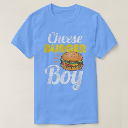 チーズバーガー少年ハンバーガーバーガー動揺して Tシャツ (デザイン正面)