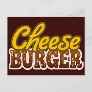 チーズバーガー文字デザイン ポストカード
